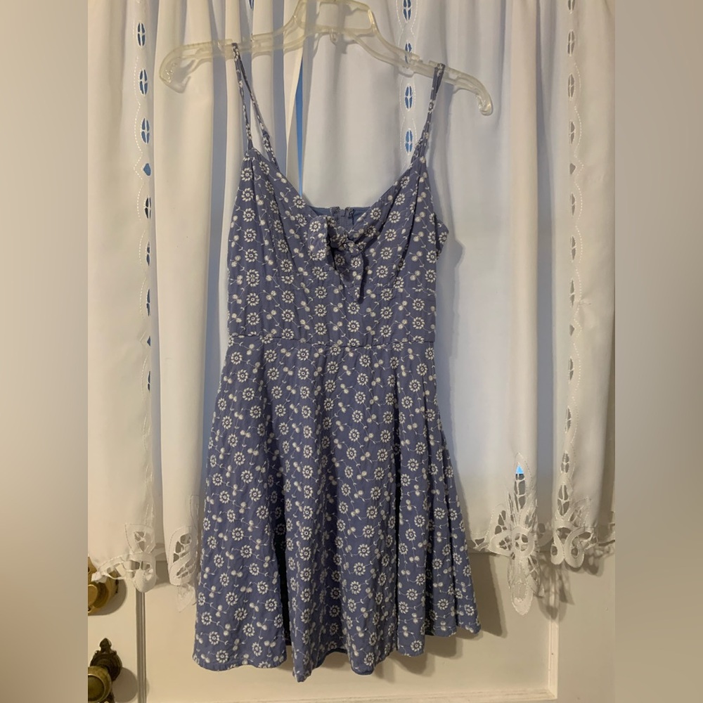 Trixxi Blue Dress with White Floral Design